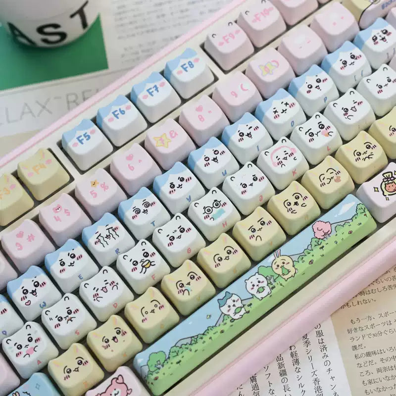 Chiikawa Trio Cat Head 135-Key MOA Profile PBT Keycap Set