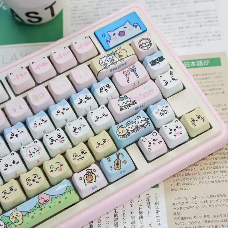 Chiikawa Trio Cat Head 135-Key MOA Profile PBT Keycap Set