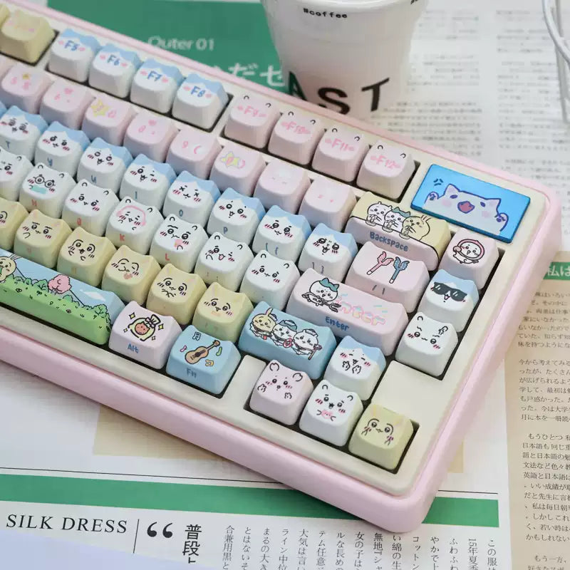 Chiikawa Trio Cat Head 135-Key MOA Profile PBT Keycap Set
