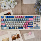 Comic Denim Cat Original Profile PBT Keycap Set