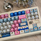 Comic Denim Cat Original Profile PBT Keycap Set