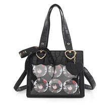 Croc-Texture Heart Charm Ita Tote