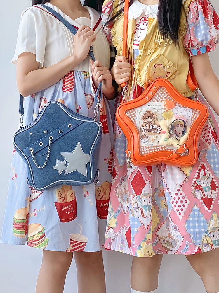 Kawaii Star Ita Bag PU Backpack Crossbody