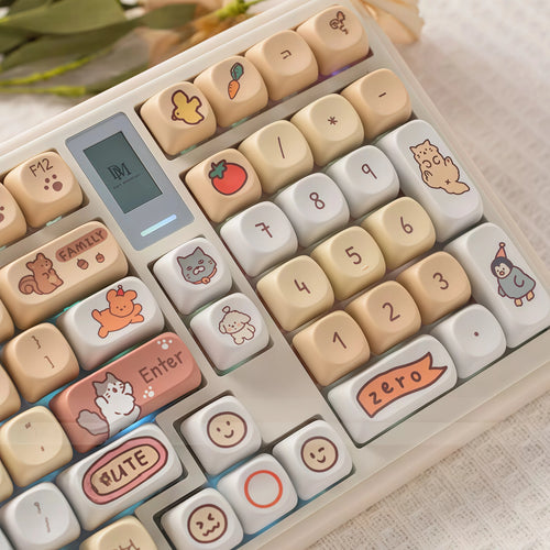 Cute Pet Kindergarten PBT Keycap Set – 132 Keys