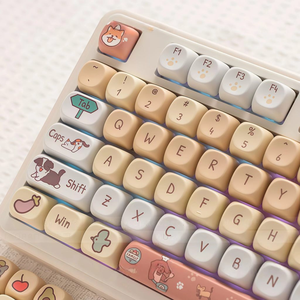 Cute Pet Kindergarten PBT Keycap Set – 132 Keys
