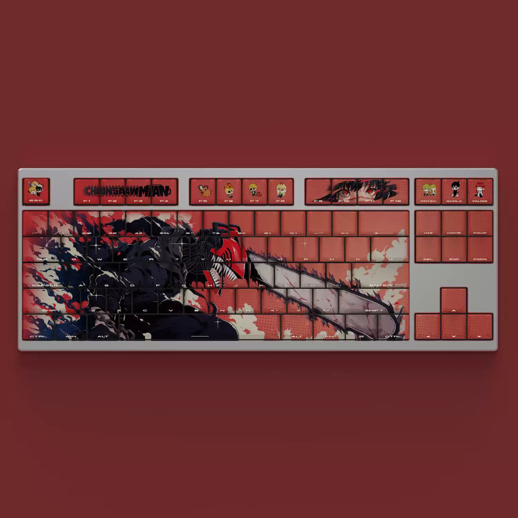 Denji Chainsaw Man Side-Printed Shine-Through PBT Keycap Set