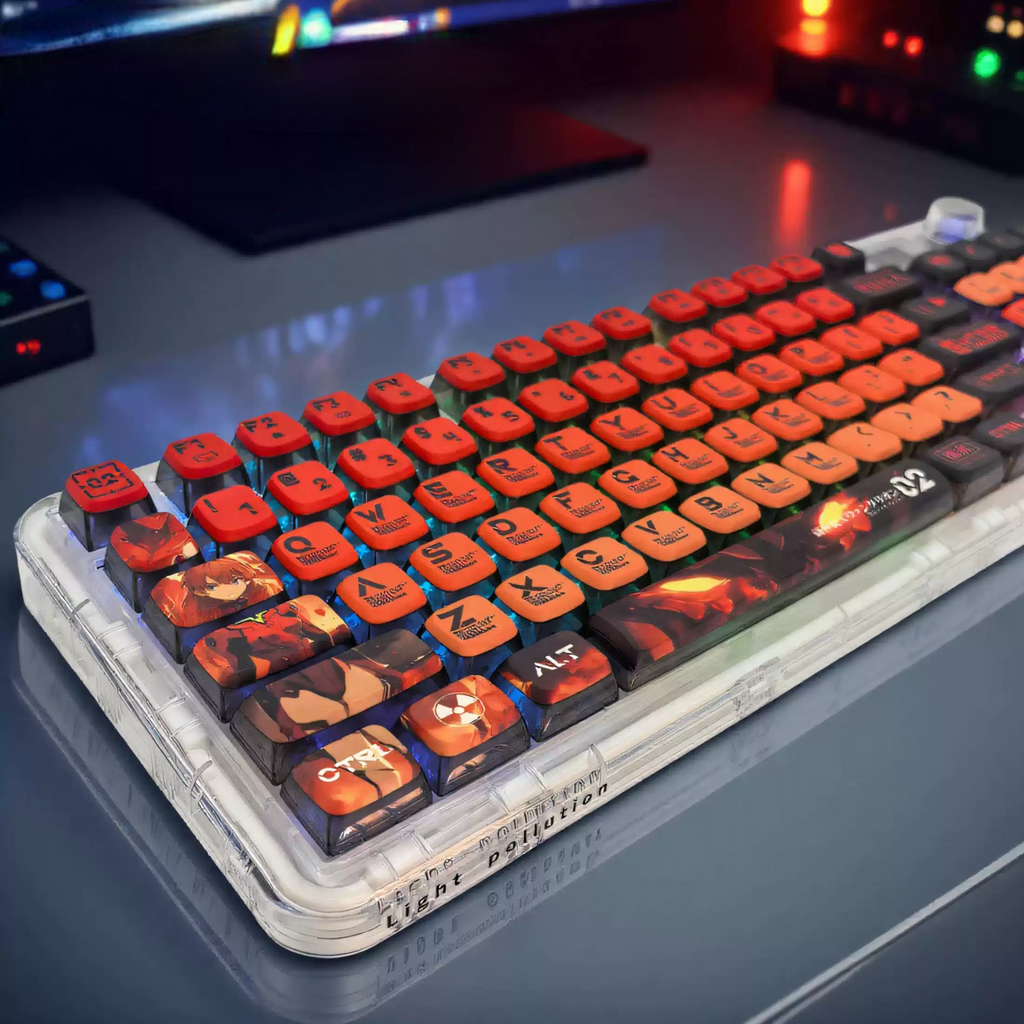EVA Asuka OEM Profile PC + PBT Shine-Through Keycap Set
