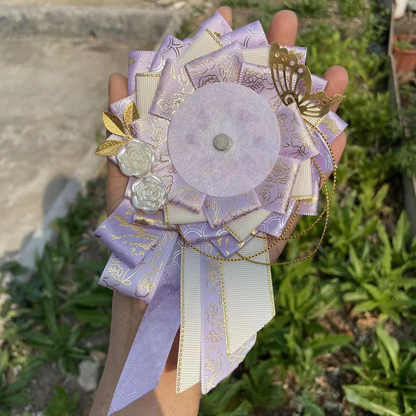 Elegant Tail Ribbon Can Badge Rosette Holder