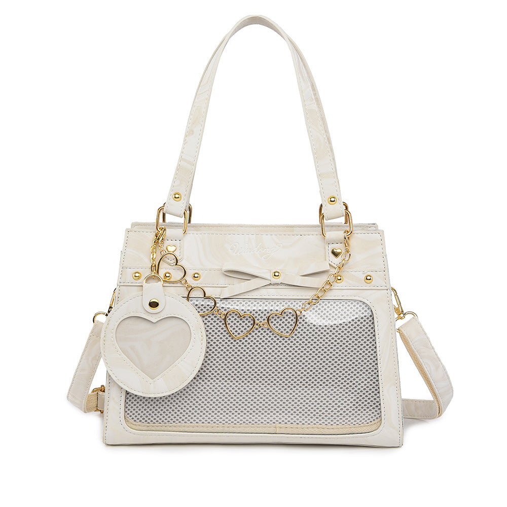 Elegant Calligraphy Ita Bag | Traditional Style Crossbody Satchel for Danmei & Anime Pins