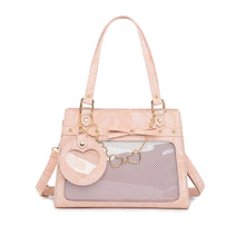 Flowing Snow Calligraphy Ita Bag – Clear Crossbody Satchel for Pins and Badges