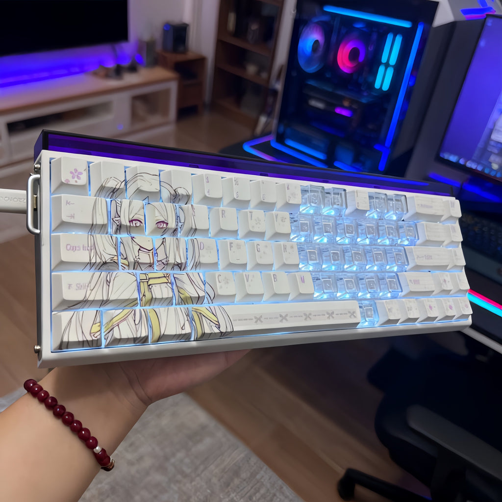 Frieren 2.0 Original Profile PBT Keycap Set with Transparent Accent Keys