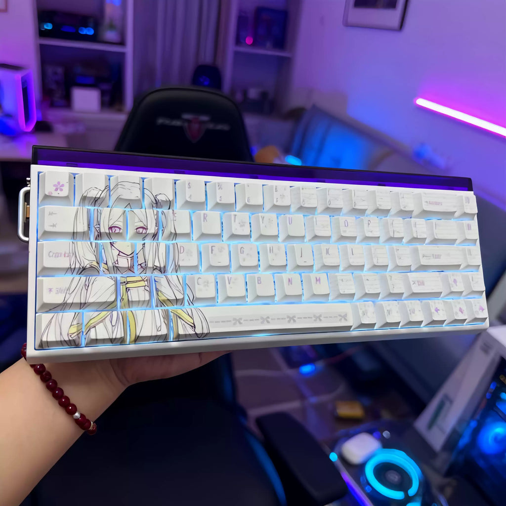 Frieren 2.0 Original Profile PBT Keycap Set with Transparent Accent Keys