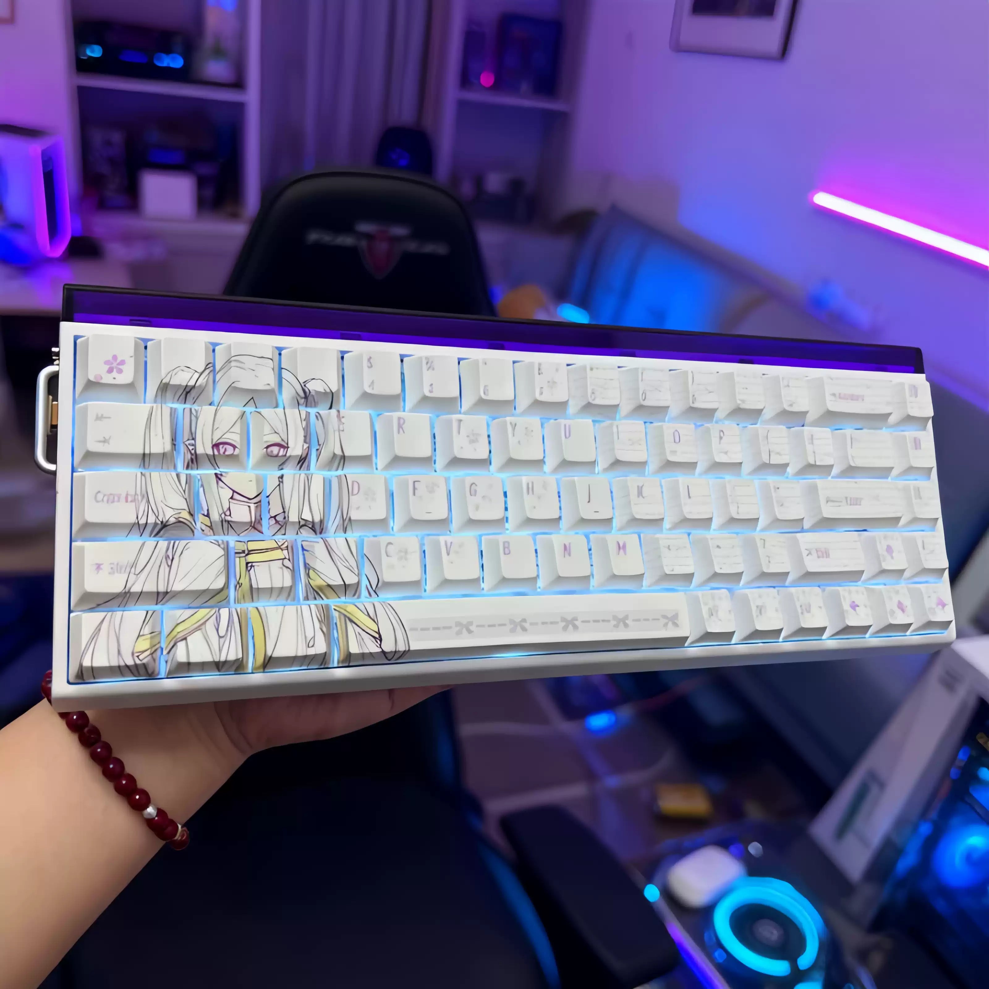 Frieren 2.0 Original Profile PBT Keycap Set with Transparent Accent Keys