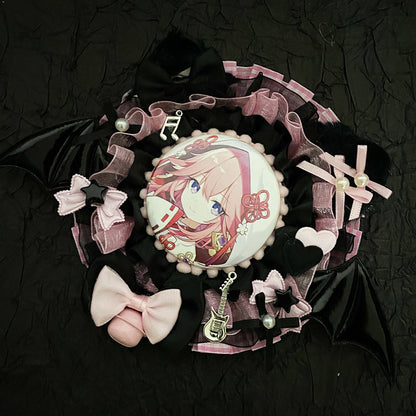 Gothic Bat Wings Can Badge Rosette Holder DIY Kit (55–75mm)