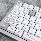 Gray Pink Miffy Bunny PBT Keycap Set
