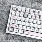 Gray Pink Miffy Bunny PBT Keycap Set
