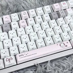 Gray Pink Miffy Bunny PBT Keycap Set