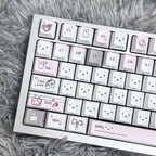 Gray Pink Miffy Bunny PBT Keycap Set