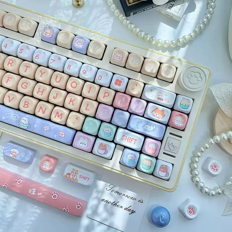 Happy Puppy Pink 130-Key PBT Keycap Set