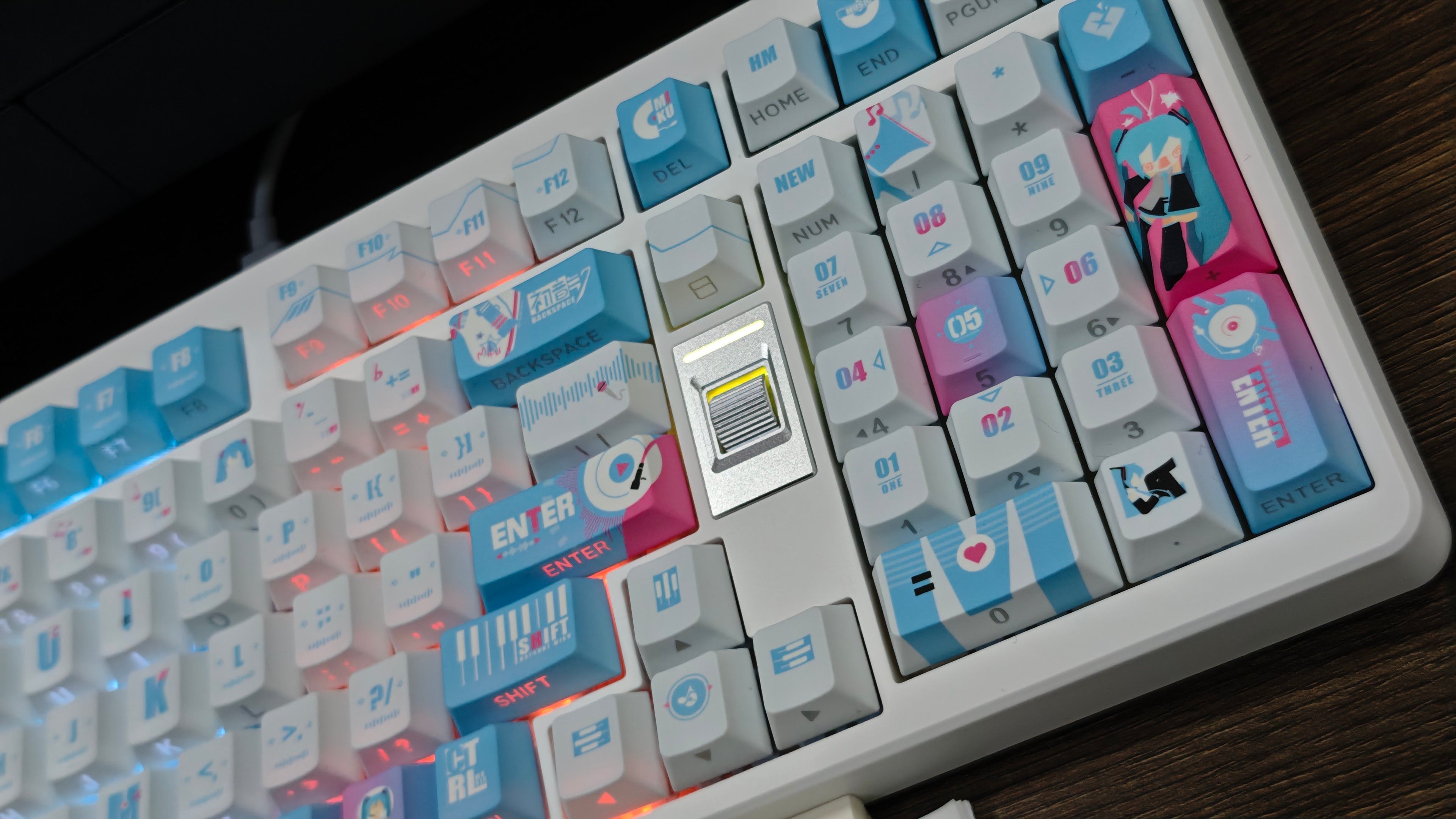 Hatsune Miku Impression OEM Profile PBT Side-Translucent Keycap Set