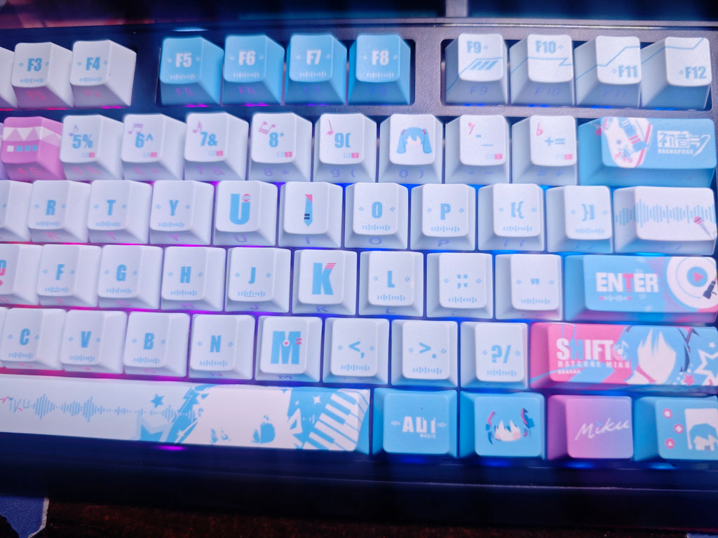 Hatsune Miku Impression OEM Profile PBT Side-Translucent Keycap Set
