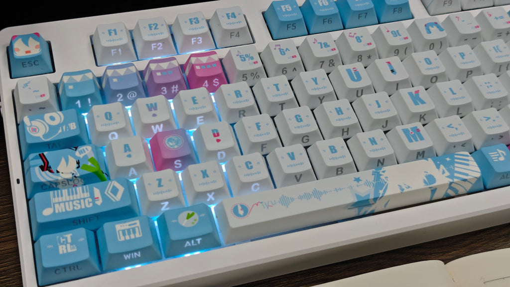 Hatsune Miku Impression OEM Profile PBT Side-Translucent Keycap Set