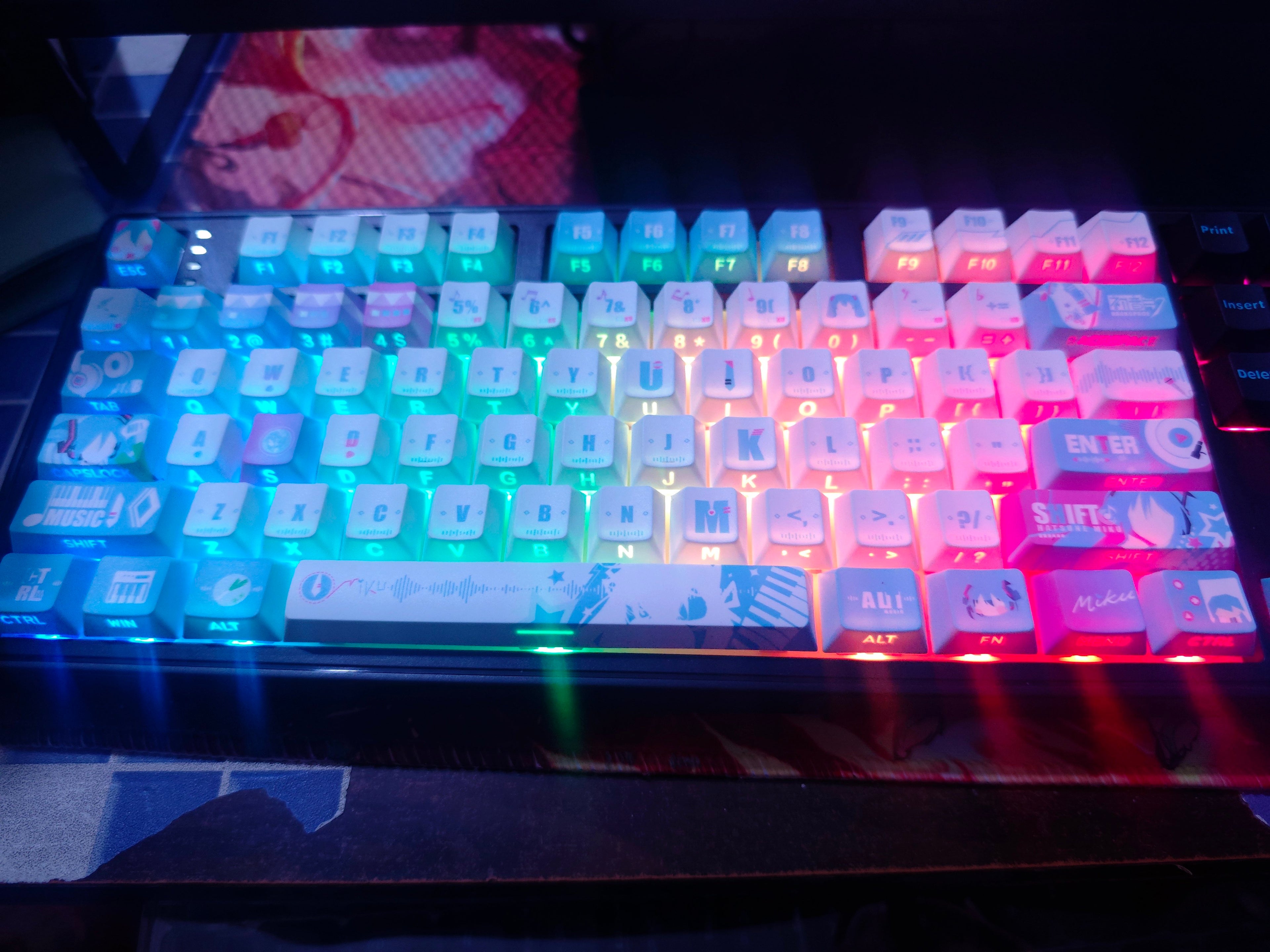Hatsune Miku Impression OEM Profile PBT Side-Translucent Keycap Set