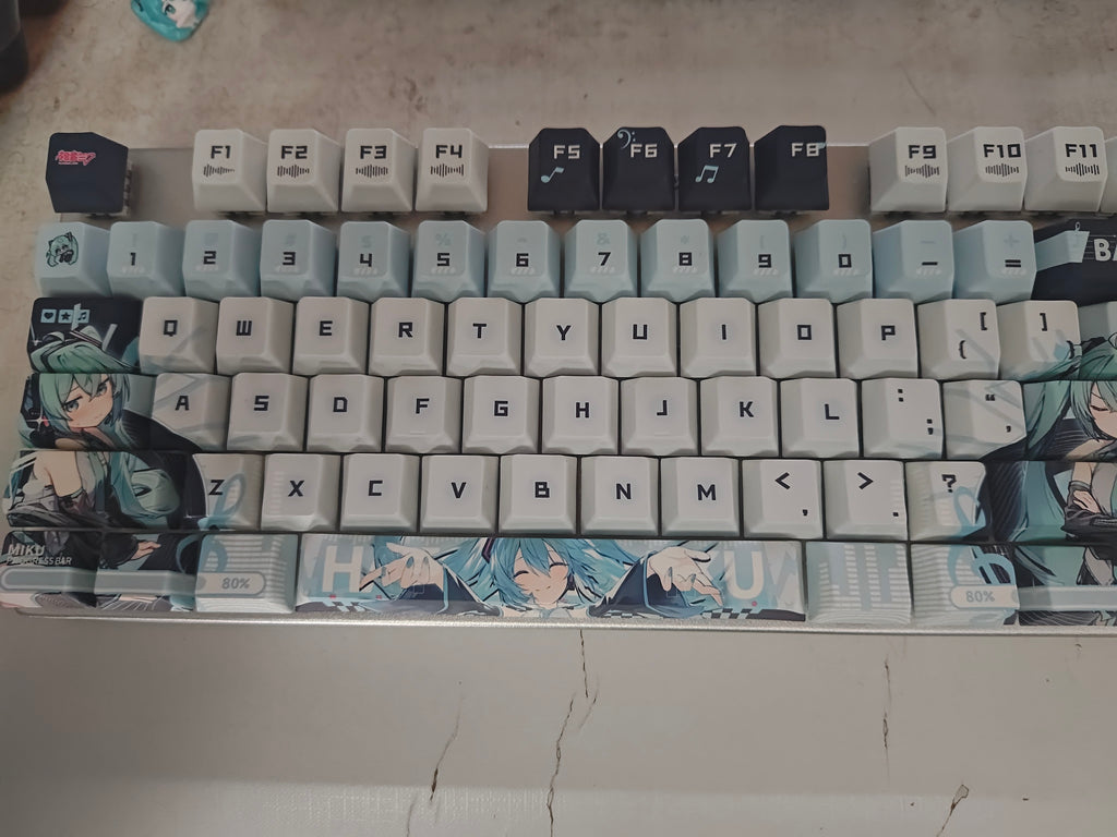 Hatsune Miku V2 Front Shine-Through Anime Keycap Set