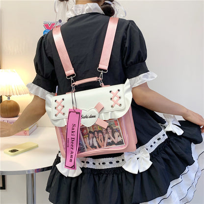 Heart Bow Ita Bag – 3-Way Sweet School Backpack & Crossbody