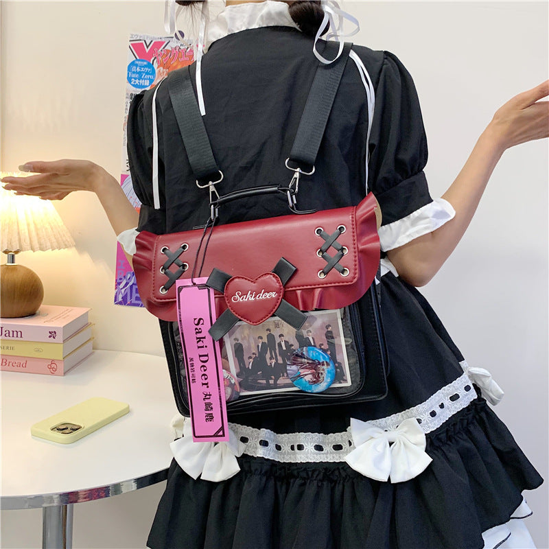 Heart Bow Ita Bag – 3-Way Sweet School Backpack & Crossbody