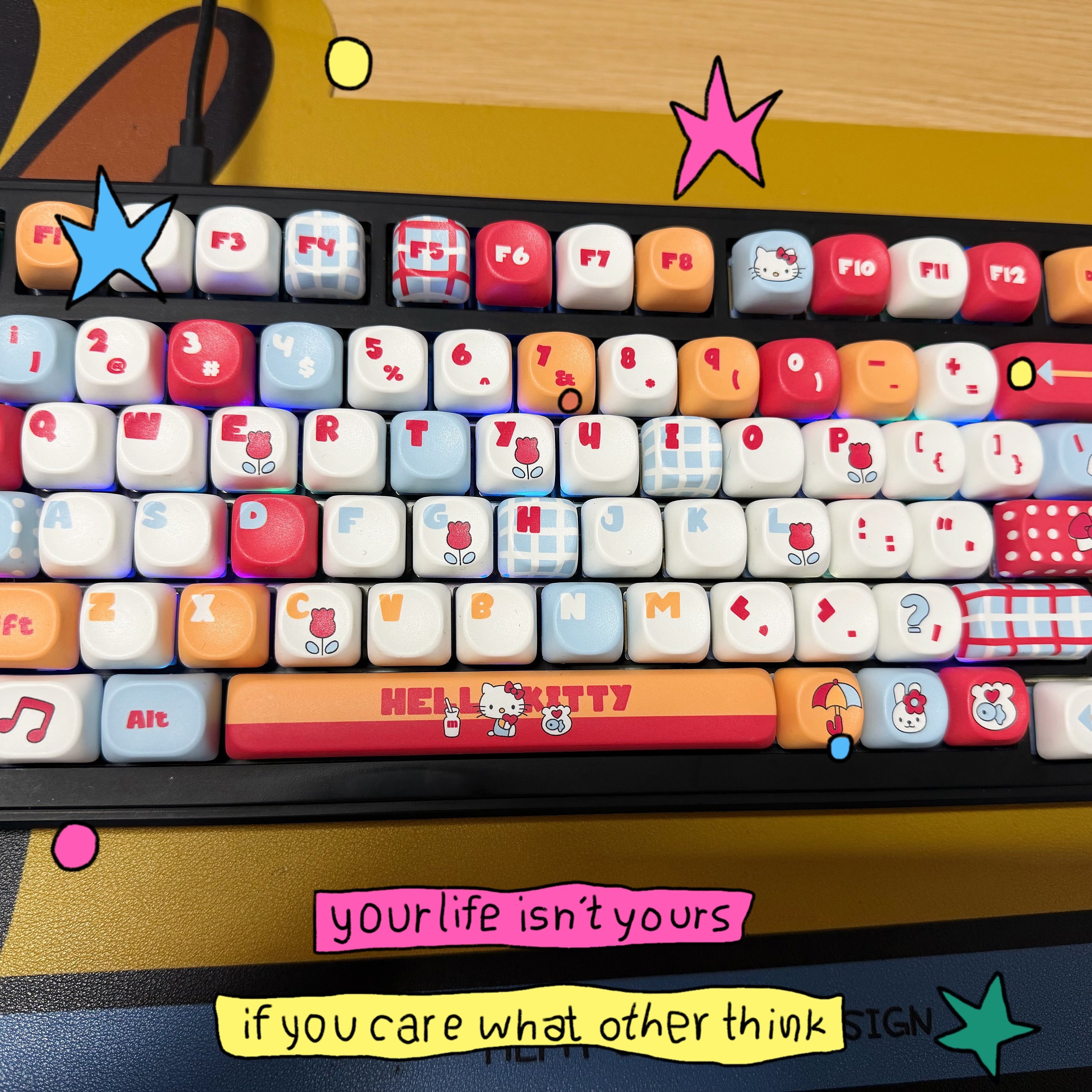 Hello Kitty MOA Profile PBT Keycap Set