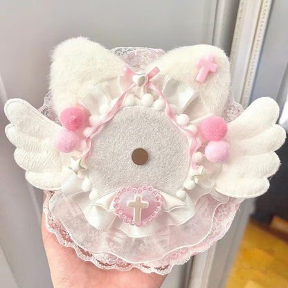 Kawaii Angel Wings Badge Rosette Holder for Ita Bags (58–75mm)