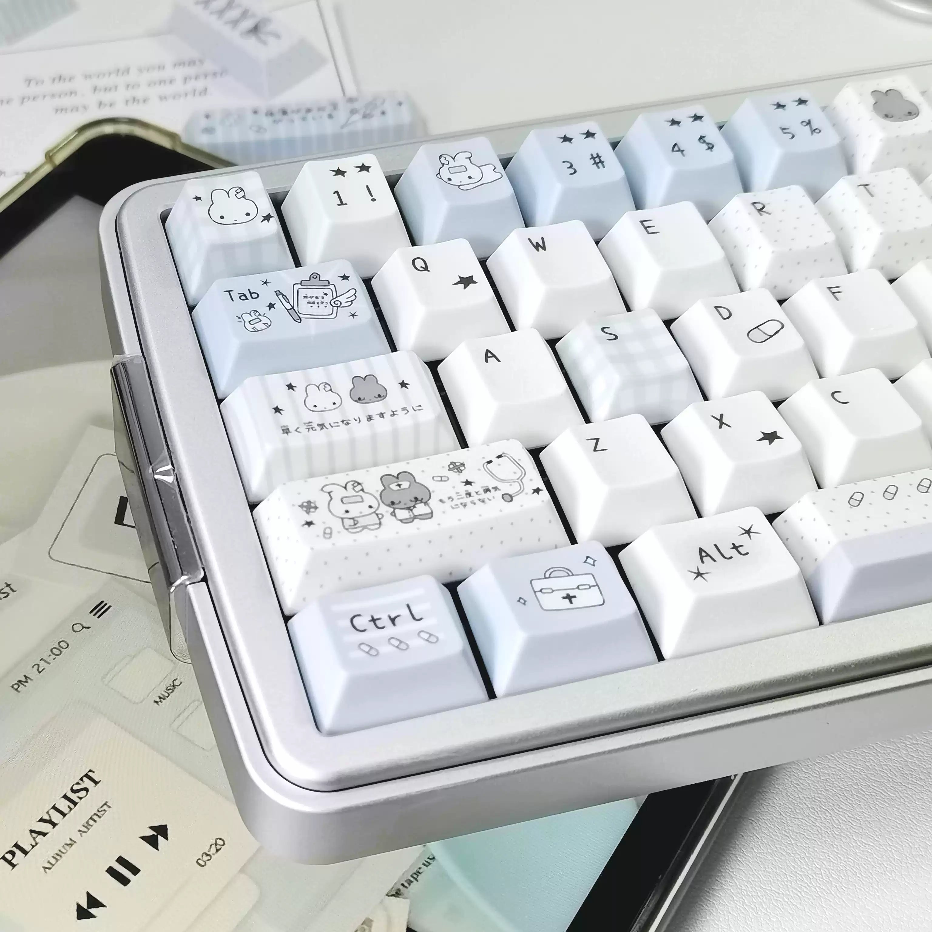 Ice Blue Diary PBT Keycap Set