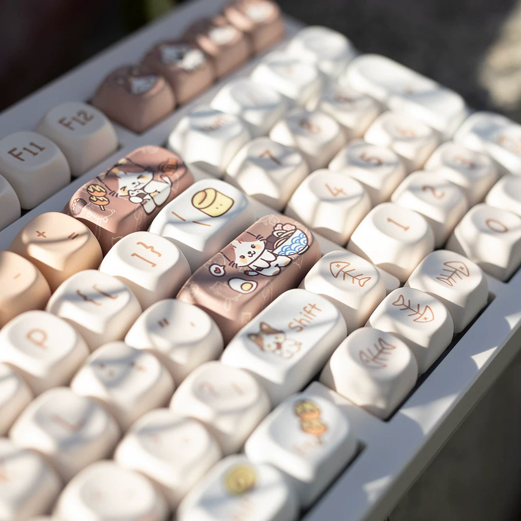 Japanese Food Cat MOA Profile PBT Keycap Set