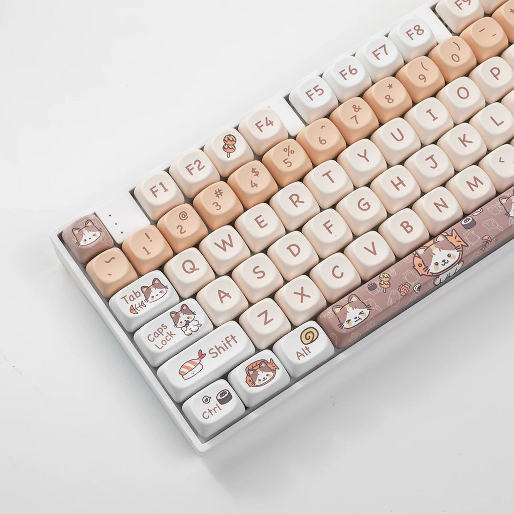 Japanese Food Cat MOA Profile PBT Keycap Set