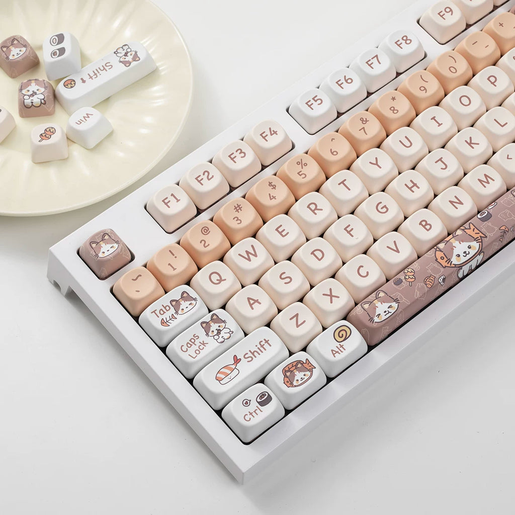 Japanese Food Cat MOA Profile PBT Keycap Set