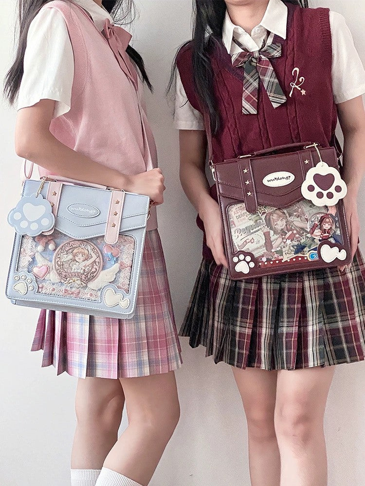 Japanese Cat Paw Satchel Ita Bag | 2-Way JK Uniform Backpack & Crossbody