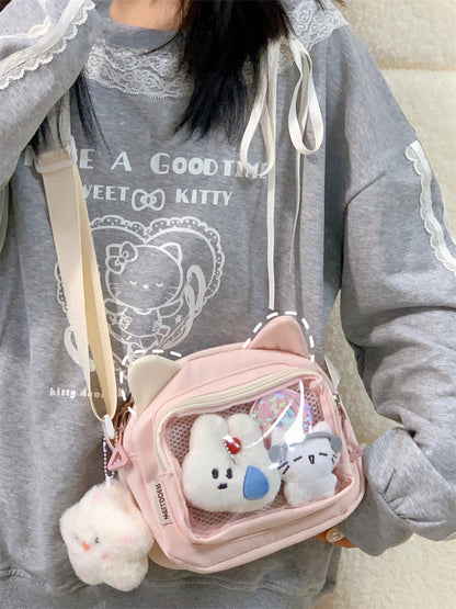 Kawaii Cat Ear Mini Ita Bag – Clear Phone Crossbody
