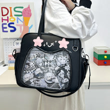 Kawaii Star Face Ita Tote Bag – Large Capacity Clear Window Shoulder