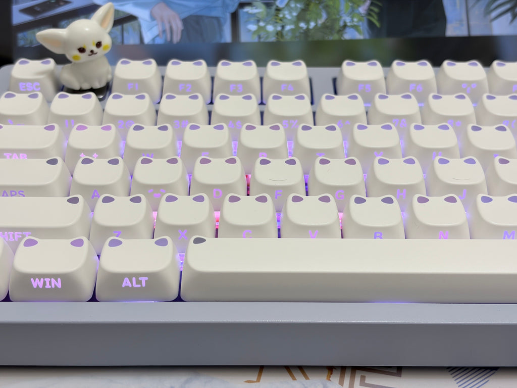 Kitty Ear Crystal Jelly MOA Profile Keycap Set