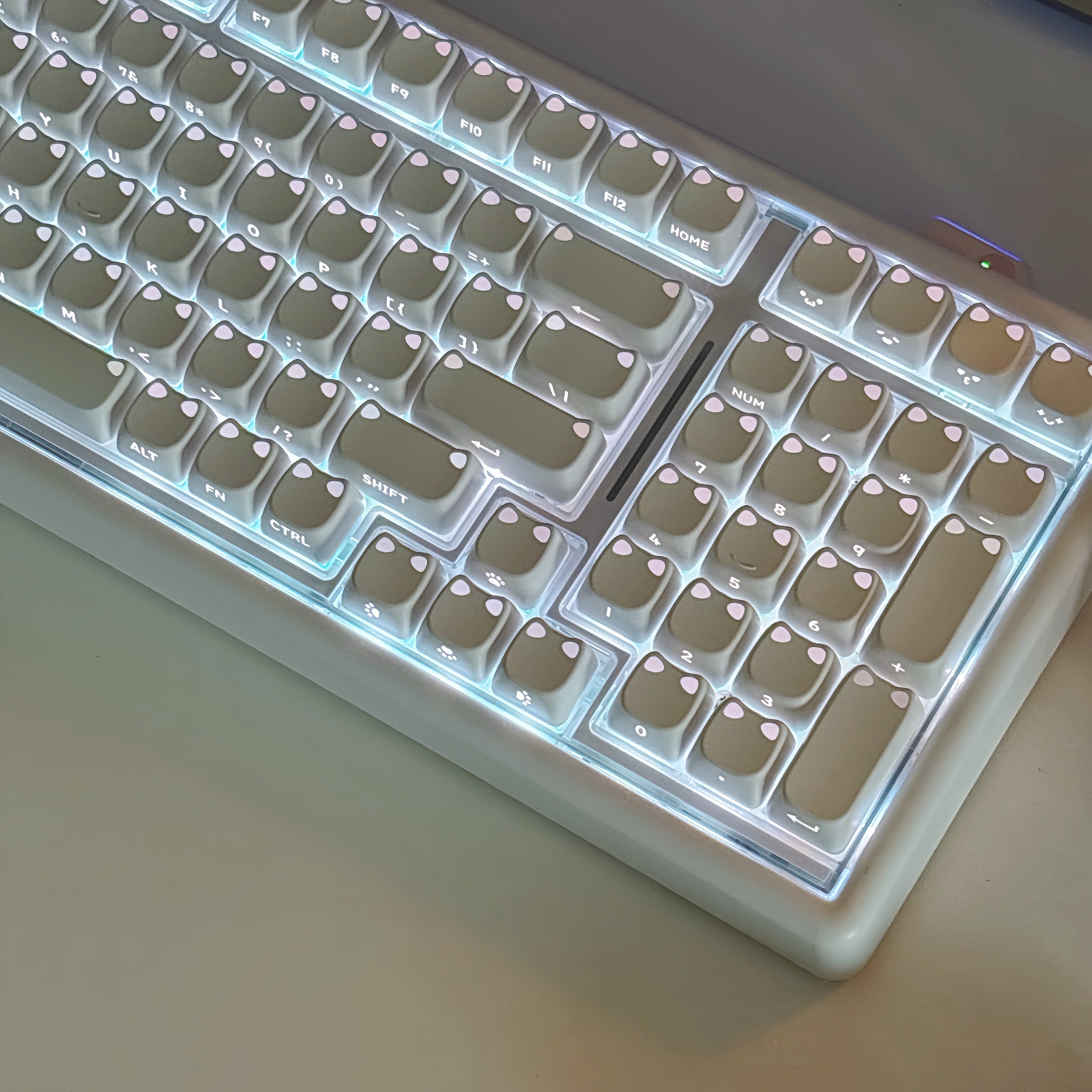 Kitty Ear Crystal Jelly MOA Profile Keycap Set