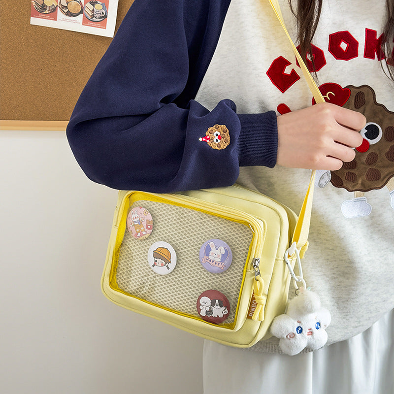 Lavender Mesh Window Mini Ita Bag – Kawaii Clear Phone Crossbody