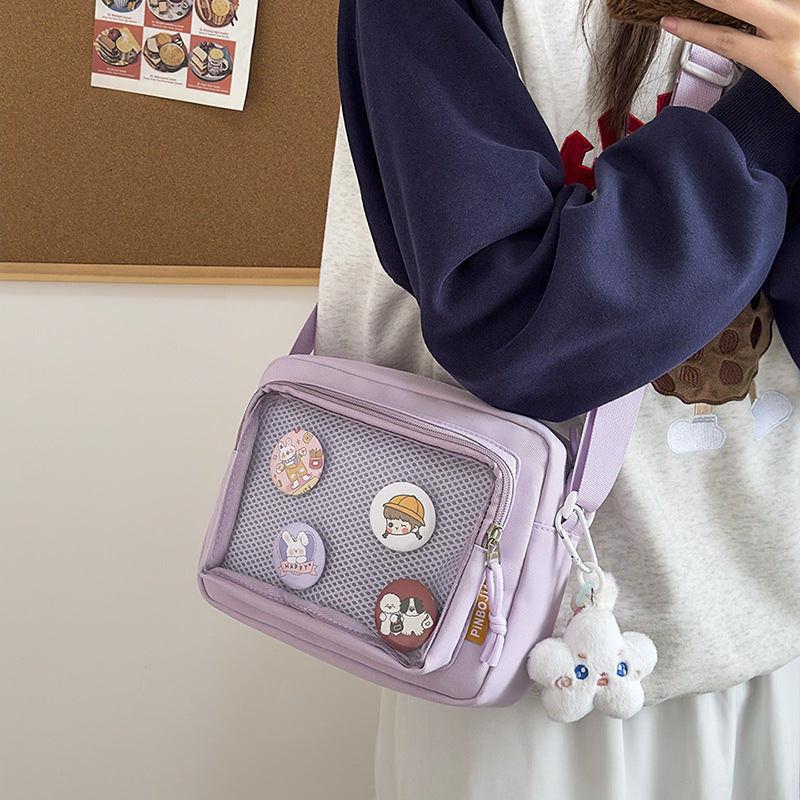 Lavender Mesh Window Mini Ita Bag – Kawaii Clear Phone Crossbody