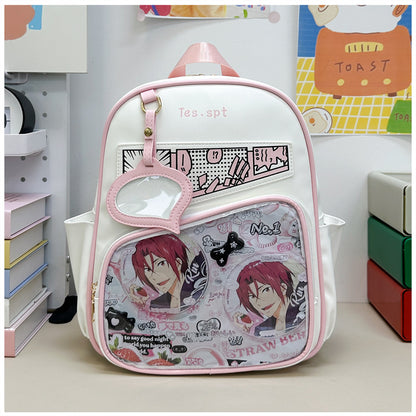 Manga Panel Ita Backpack – 3-Way Clear School Bag for Pins and Badges