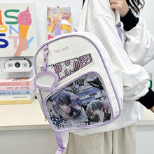 Manga Panel Ita Backpack – 3-Way Clear School Bag for Pins and Badges