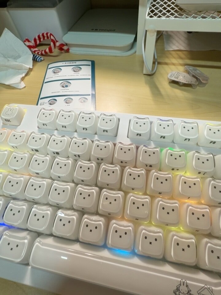 Miffy Rabbit White Crystal Jelly MOA Profile Keycap Set