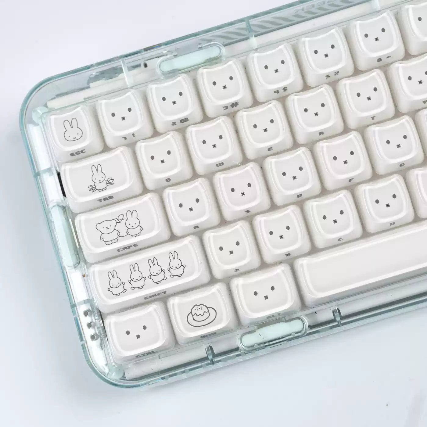 Miffy Rabbit White Crystal Jelly MOA Profile Keycap Set