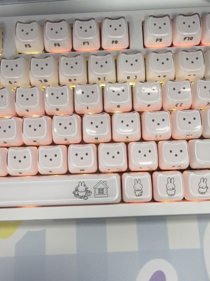 Miffy Rabbit White Crystal Jelly MOA Profile Keycap Set