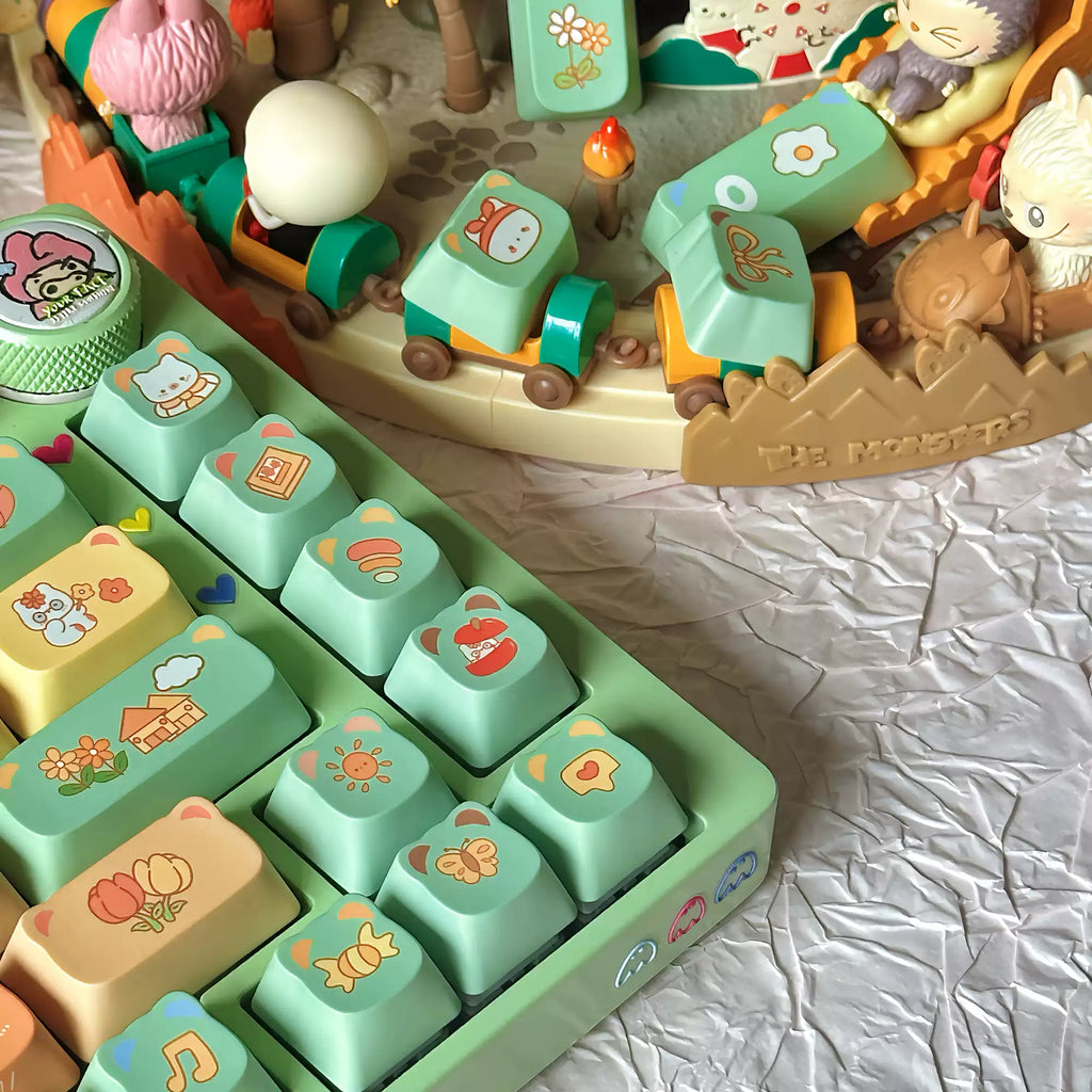 Orange Bear Ears PBT Keycap Set