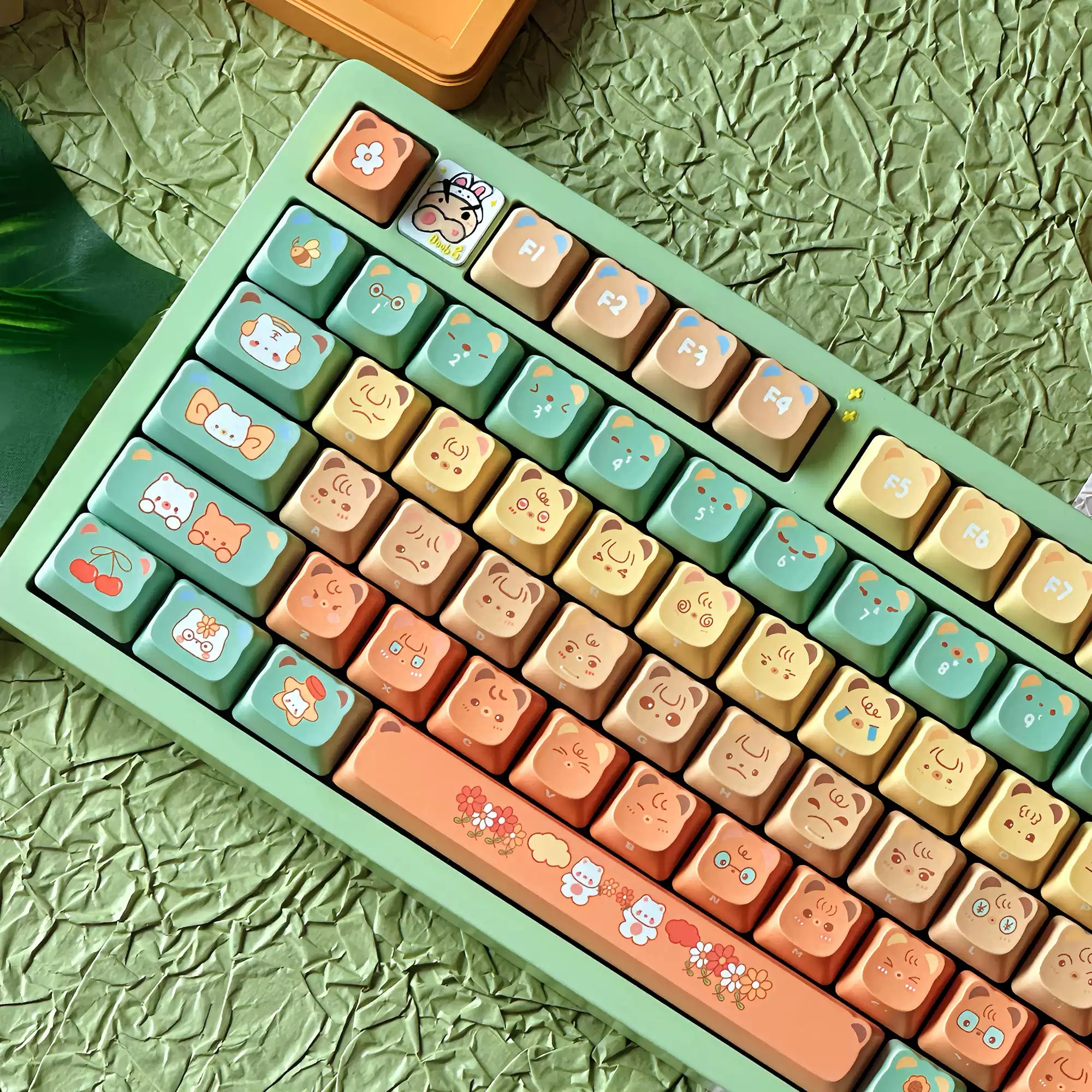 Orange Bear Ears PBT Keycap Set
